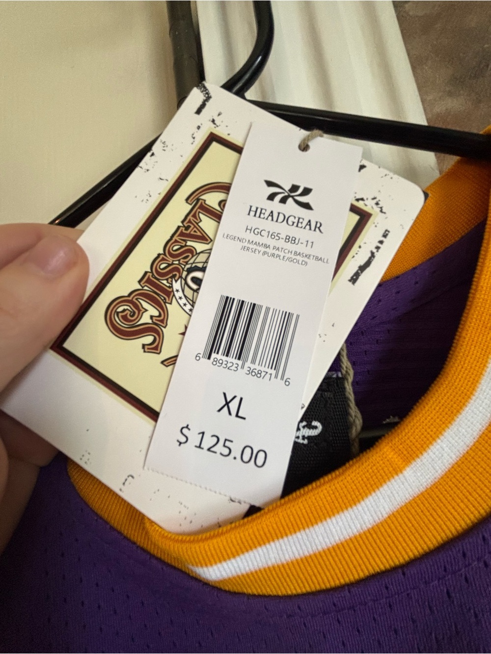 Legend '8' Men's Basketball Jersey - Purple & Gold - Picture 3 of 3